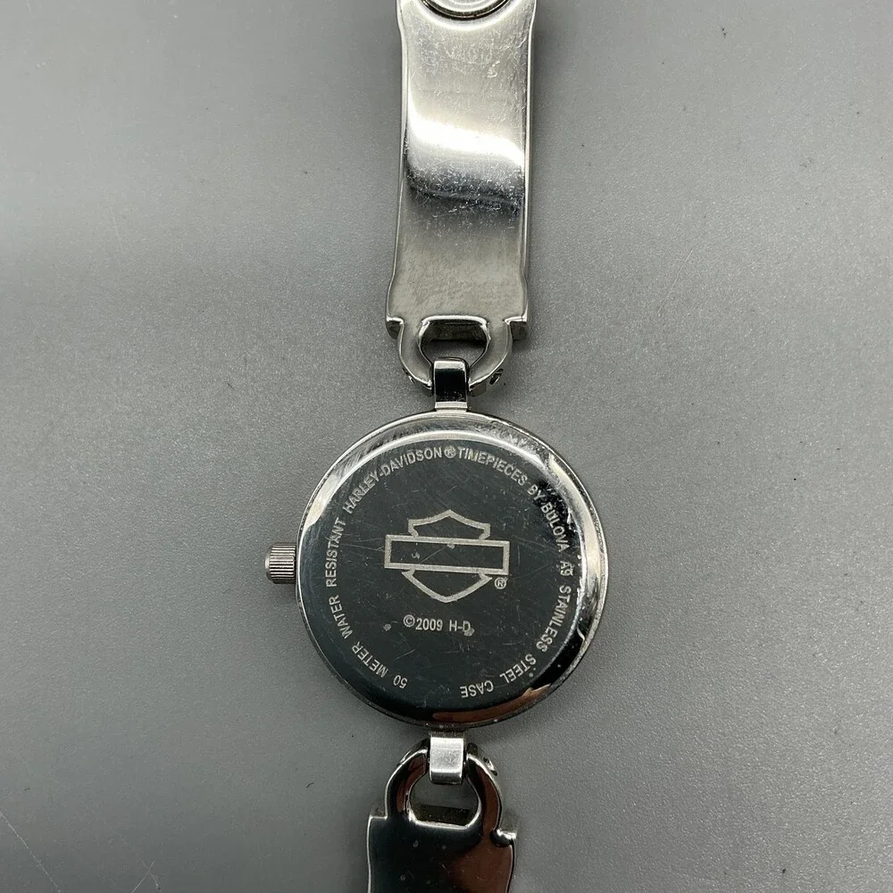 Bulova Harley-Davidson Womens Watch 22mm 76L035 Steel Bracelet New Battery 7.5